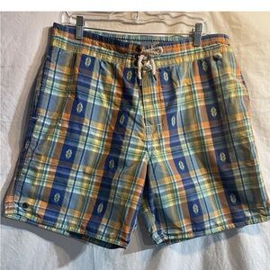 Polo Ralph Lauren Cotton/Nylon Blend XL Swim Trunk blue yellow green